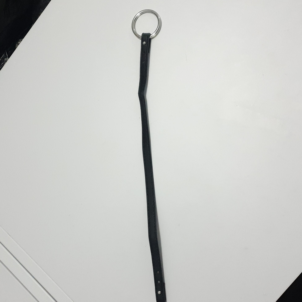 Front open Black vinyl choker with silver O ring - Picture 12 of 16